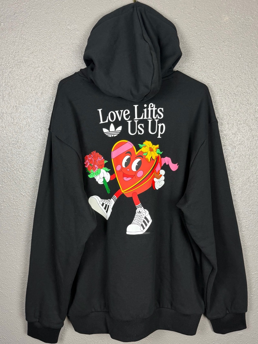 ADIDAS ORIGINALS Hoodie Made By Nelson Love Lifts Is Up Men's L JP0980 Black